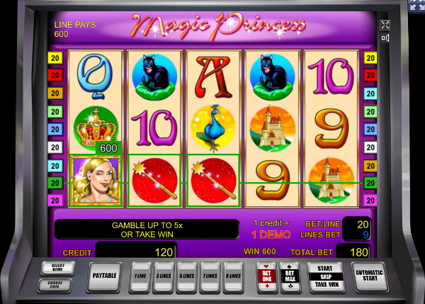 Игровой аппарат Magic Princess - в казино Икс шикарные выигрыши может получить каждый